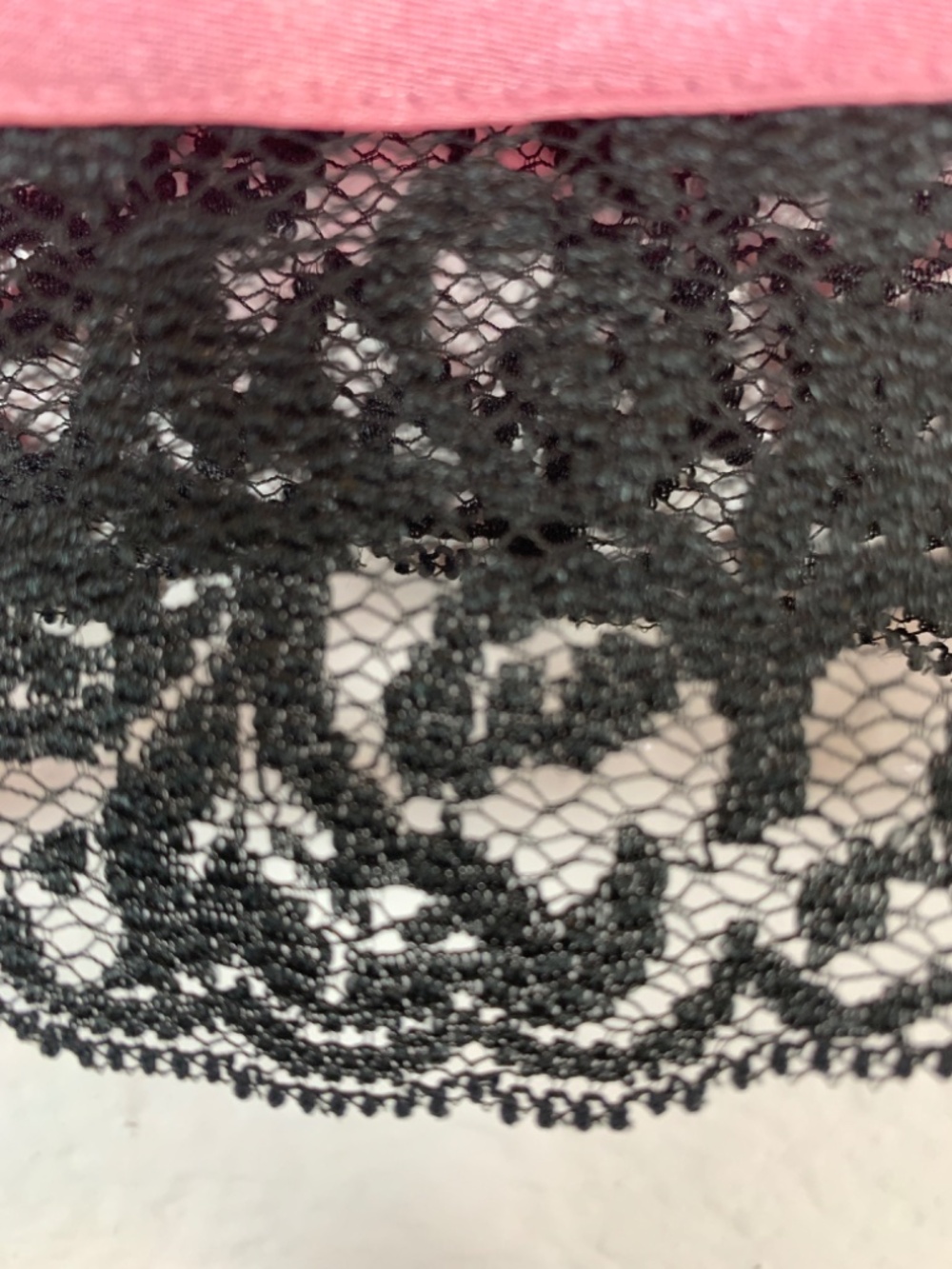 Vintage Victoria's Secret Gold Label Half Slip Small Satin Pink Black Lace - Picture 7 of 11